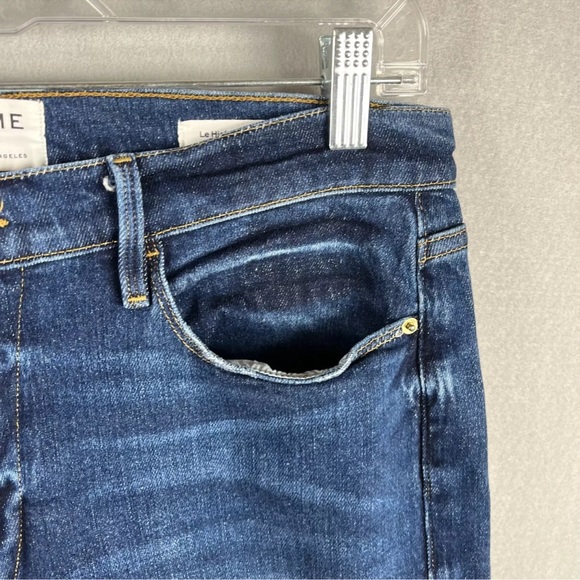 Frame Jeans Womens 32 x 27 Blue Le High Straight V-Cut Hem Dark Wash - Picture 5 of 16